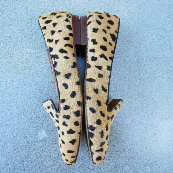 Madewell Frances Loafers Animal Print  Leopard Calf Hair Flats Chunky Comfort 9 - Picture 5 of 9